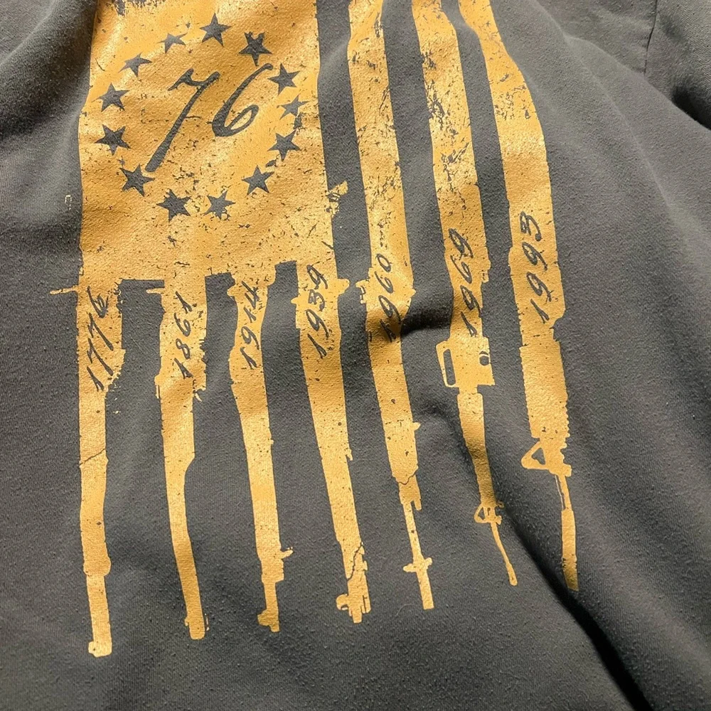 Grunt Style Black Hoodie with White Print - Picture 2 of 3